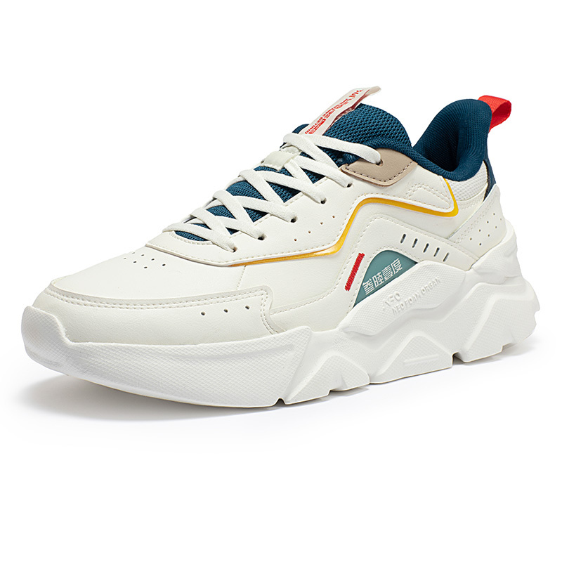 361男鞋运动鞋新款舒适缓震皮面潮搭青少年跑步鞋休闲鞋子男