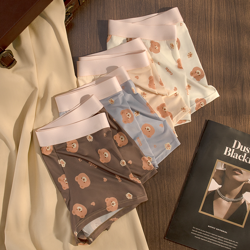 啄木鸟透气可爱男士内裤男2025新款抑菌四角短裤头夏冰丝平角款爱高清大图
