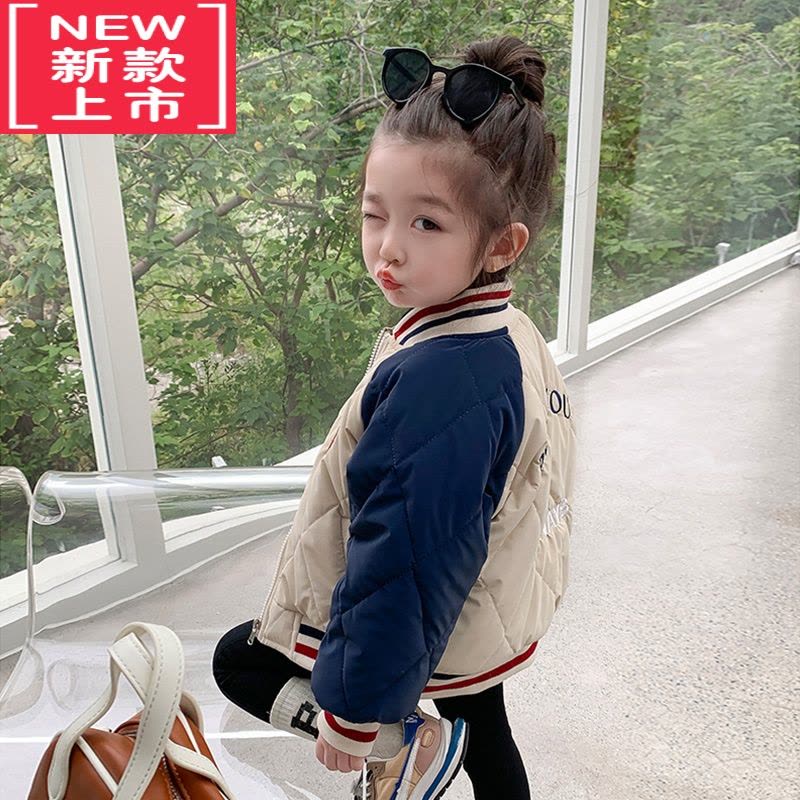 可莉允女童棉服秋冬款2022新款儿童装棉衣女宝宝加厚棒球服外套冬装酷萌图片