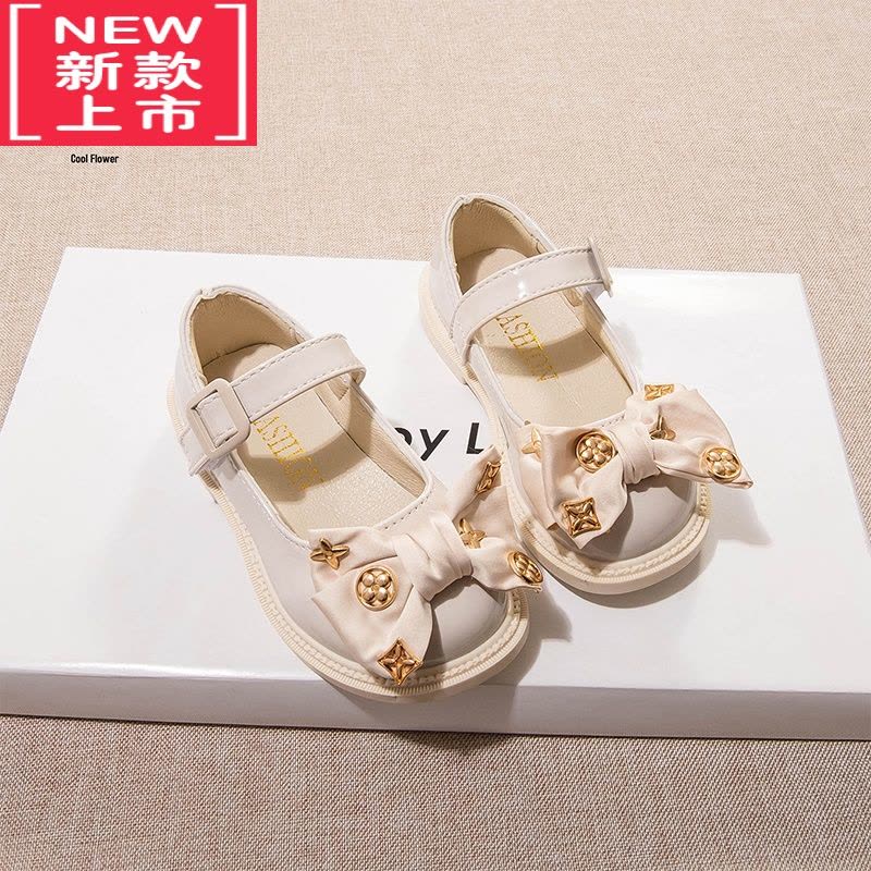 可莉允女童小皮鞋2022新款中大童黑色软底豆豆鞋春秋儿童舞蹈演出公主鞋运动休闲鞋图片