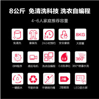 小天鹅(LittleSwan) 8公斤 全自动波轮洗衣机 2级能效 节能低功耗 自清洁 洗脱一体机 TB80V20