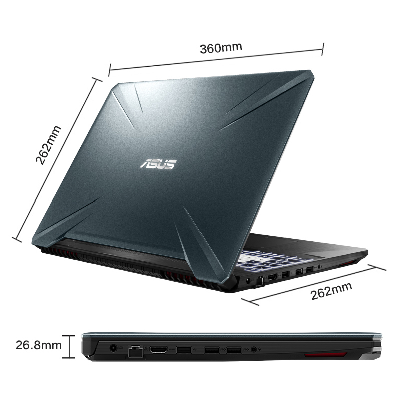 华硕(ASUS)飞行堡垒7 窄边框15.6英寸电竞屏学生游戏本笔记本电脑 (九代英特尔® 酷睿™ i7-9750H 8GB 512GB GTX1650)金属电竞版(FX95)
