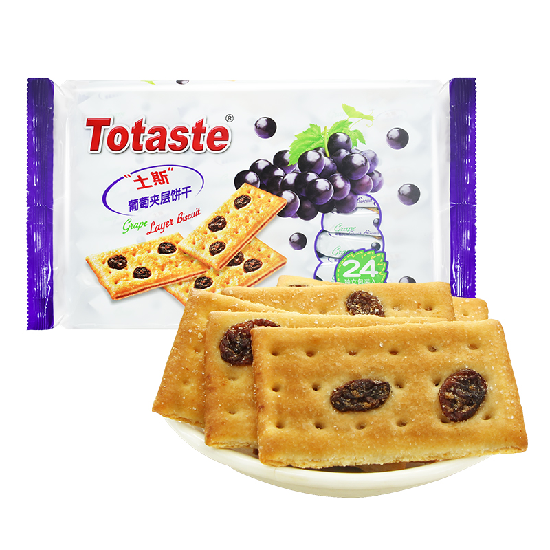 Totaste土斯葡萄味夹层饼干360g 办公休闲水果夹层夹心甜饼干饼干零食品