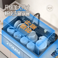 飞雨瀑布水槽厨房洗菜盆大单槽不锈钢家用台下盆洗碗槽洗碗池
