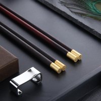 拾画 乌木筷子 无漆无蜡高档礼盒餐具木筷子十双礼盒装 可定制刻字指定款发货SH-6303