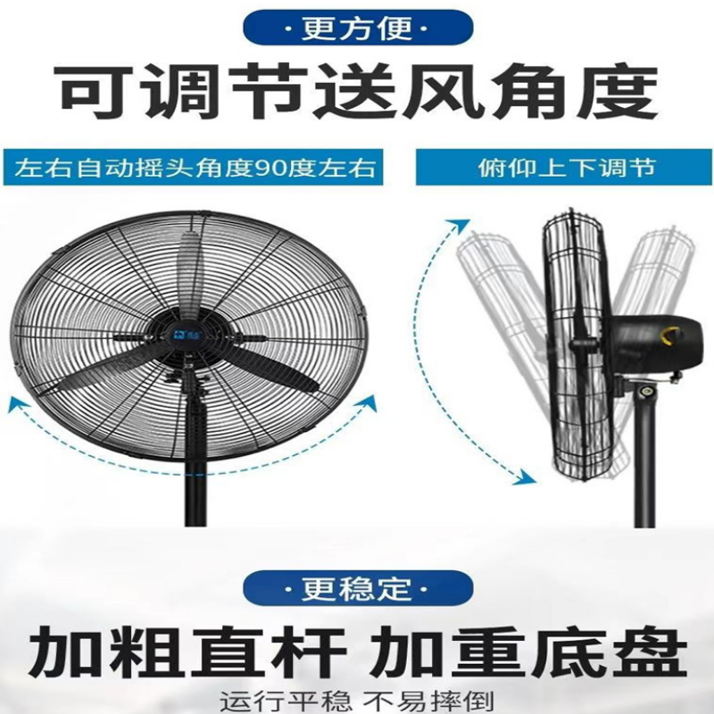 骆驼(CAMEL)750mm 工业电风扇大风力落地扇商用大功率工厂库房强力牛角扇(单位:台)高清大图