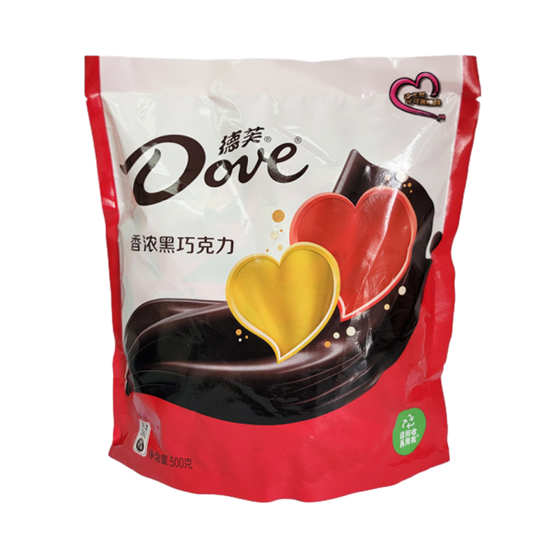 Dove德芙丝滑牛奶巧克力袋装500g黑巧红双喜字结婚婚庆喜糖零食品高清大图