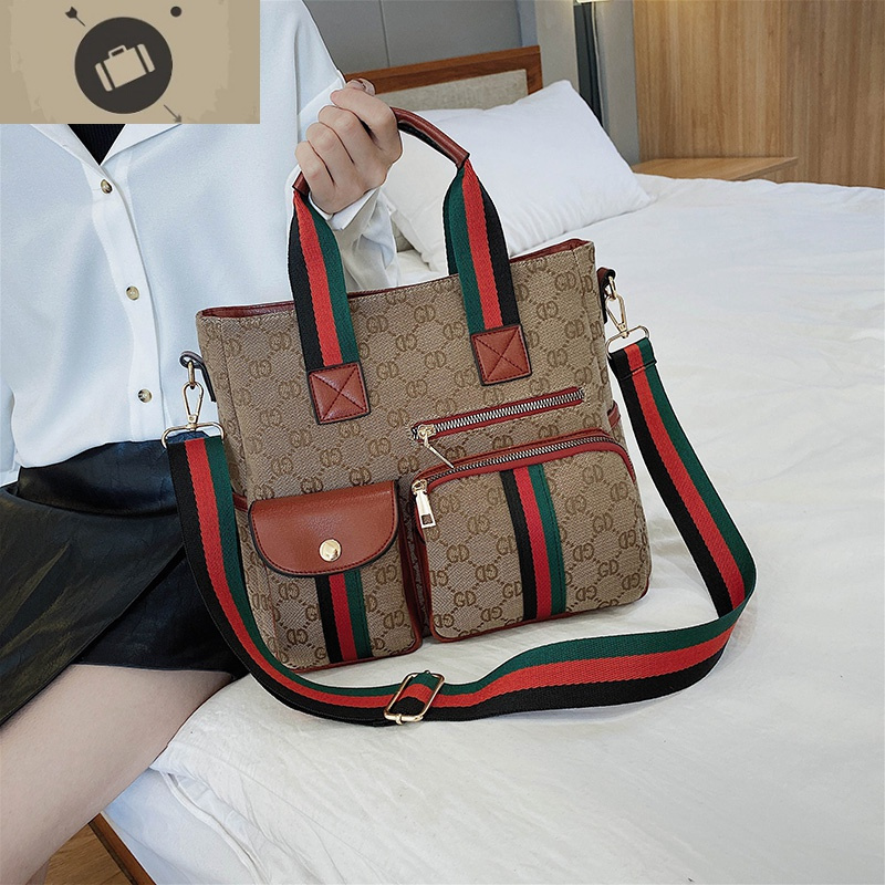 2020新款女包手提包休闲百搭单肩斜挎包包托特包大容量通勤帆布包艾狄