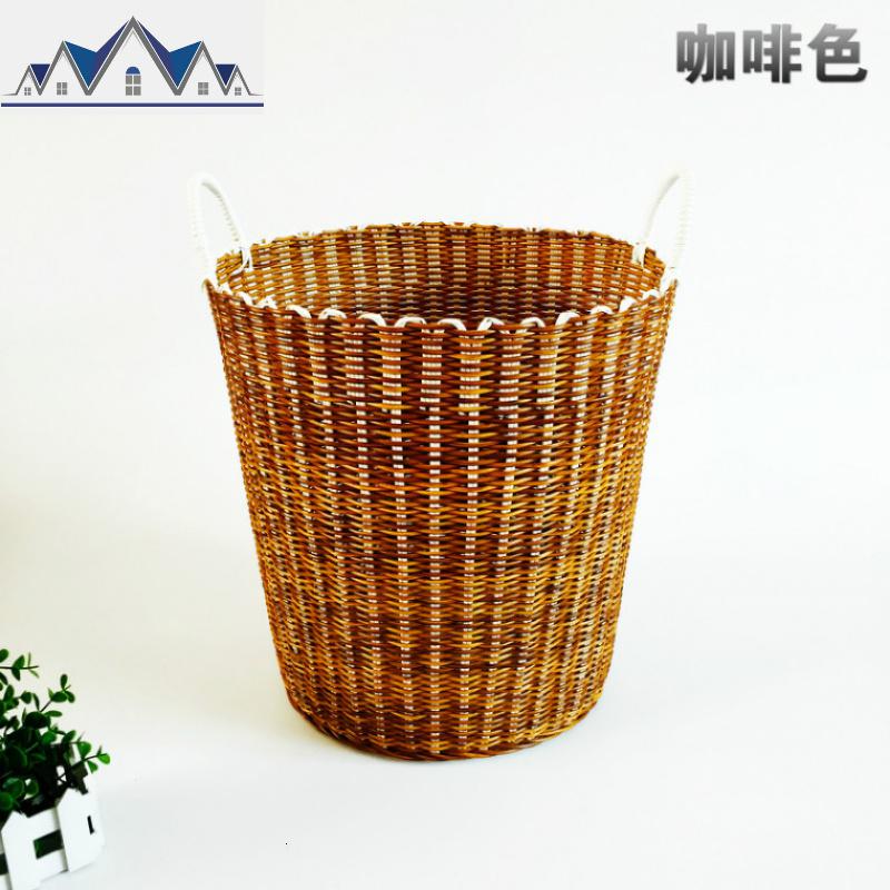 楼分隔收放装衣衣衣篓置物框田园风收纳桶装脏衣服娄脏衣篮大号 三维工匠收纳篮 XL大号咖啡色圆桶