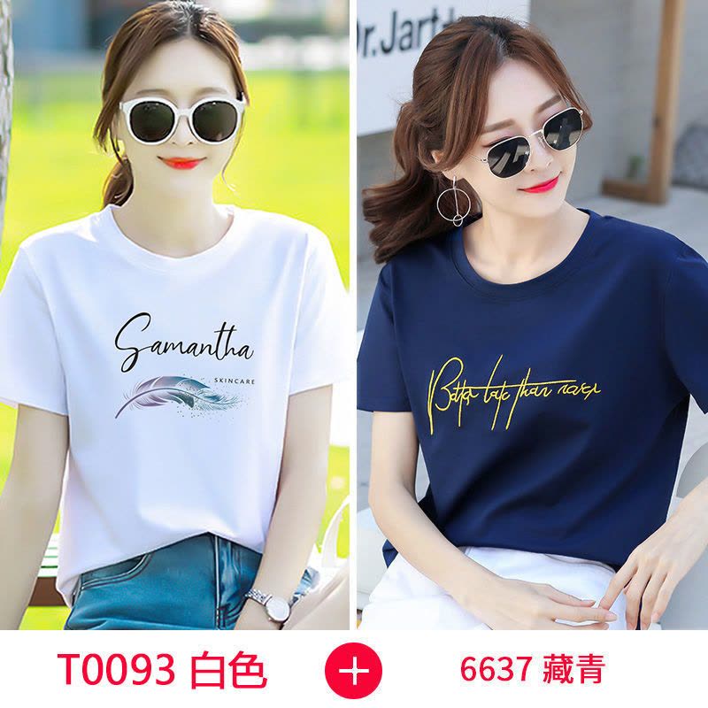 T恤女短袖新款韩版夏宽松印花大码上衣图片