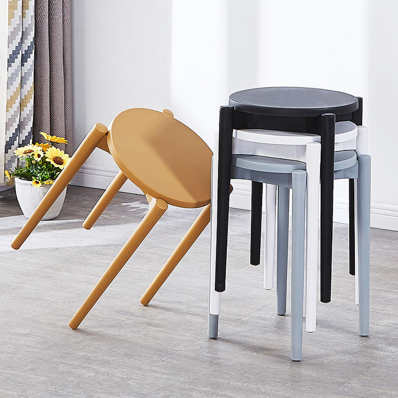 寻木匠北欧圆凳塑料加厚凳子网红家用客厅备用凳板凳ins登子朔料胶凳