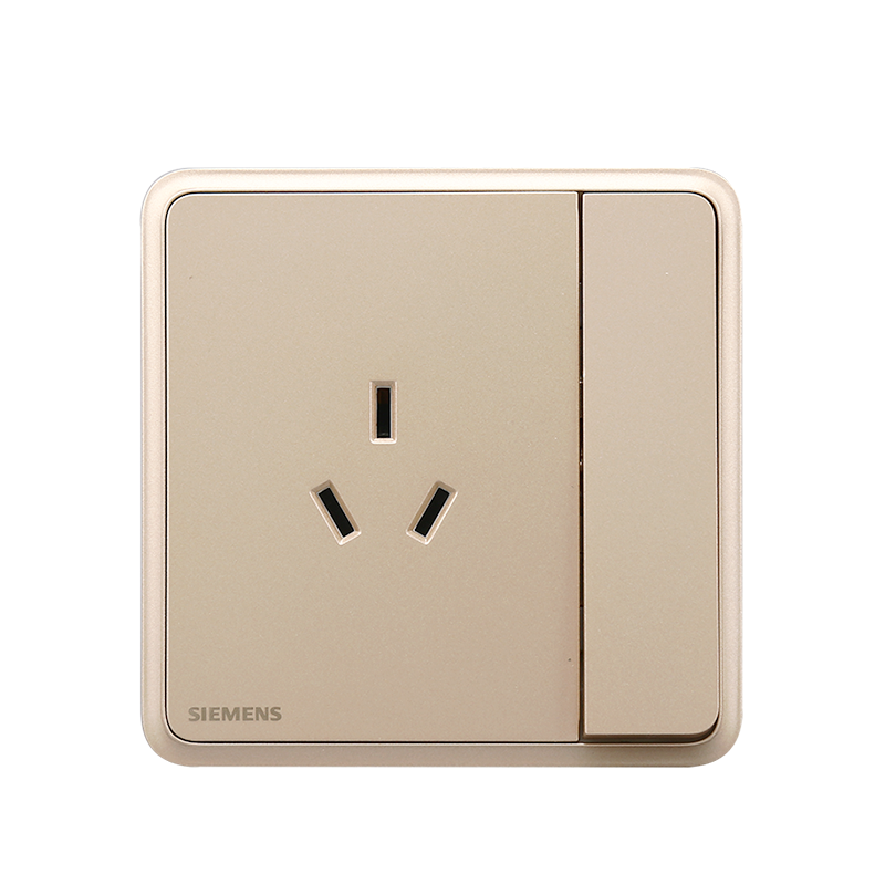 官方旗舰店西门子siemens开关插座系列86型面板灵蕴日耀金10a三孔带