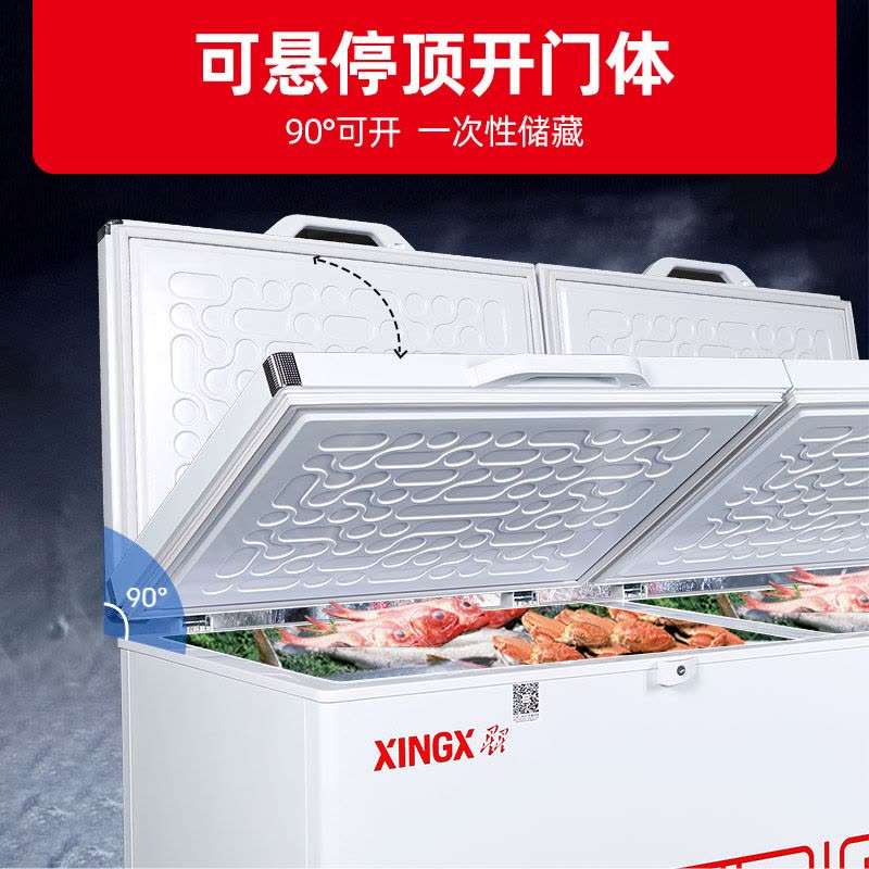 星星(XINGX) 601升 商用冷柜 冷藏冷冻转换柜 大容量冷柜 顶开门 商用大柜 BD/BC-628GE图片