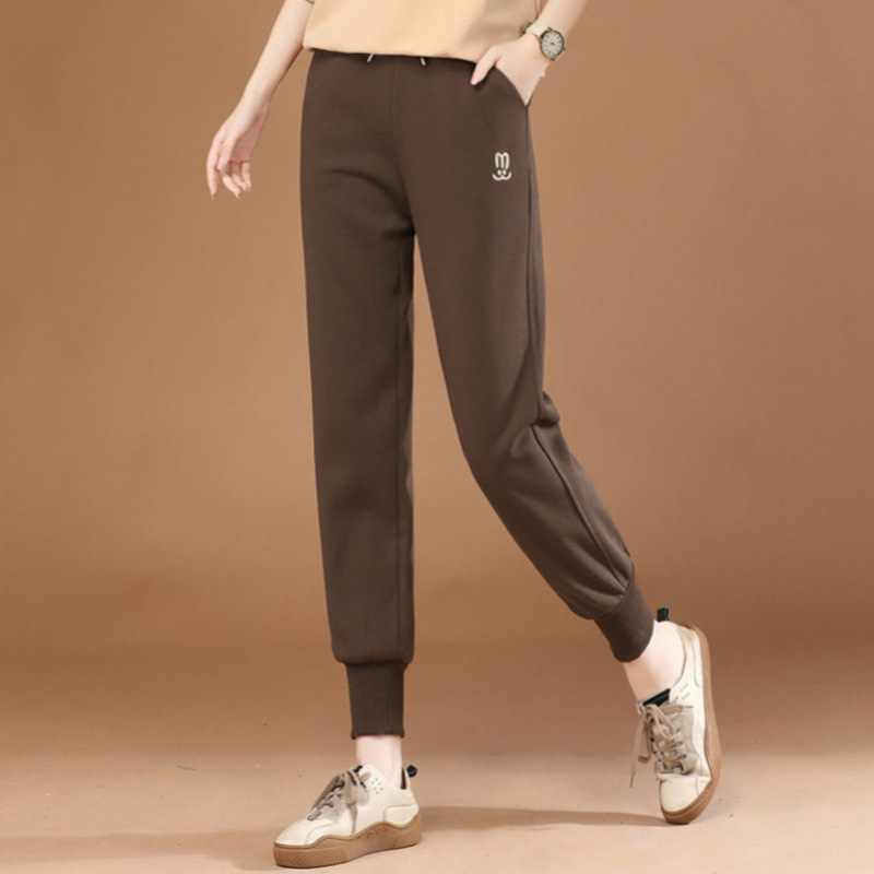 松紧腰休闲哈伦宽松长裤女2023年春装新款束脚卫裤运动裤女pt157