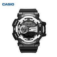 卡西欧(CASIO)手表 G-SHOCK系列 运动 200米防水 黑白电子男女通用手表GA-400-1A