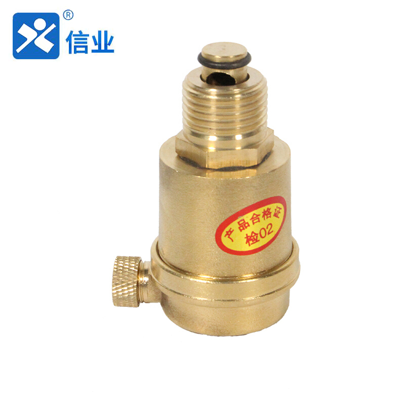 信业 黄铜排气阀丝口自动螺纹排排气阀门自动跑风 （4分DN15）2只/包1包