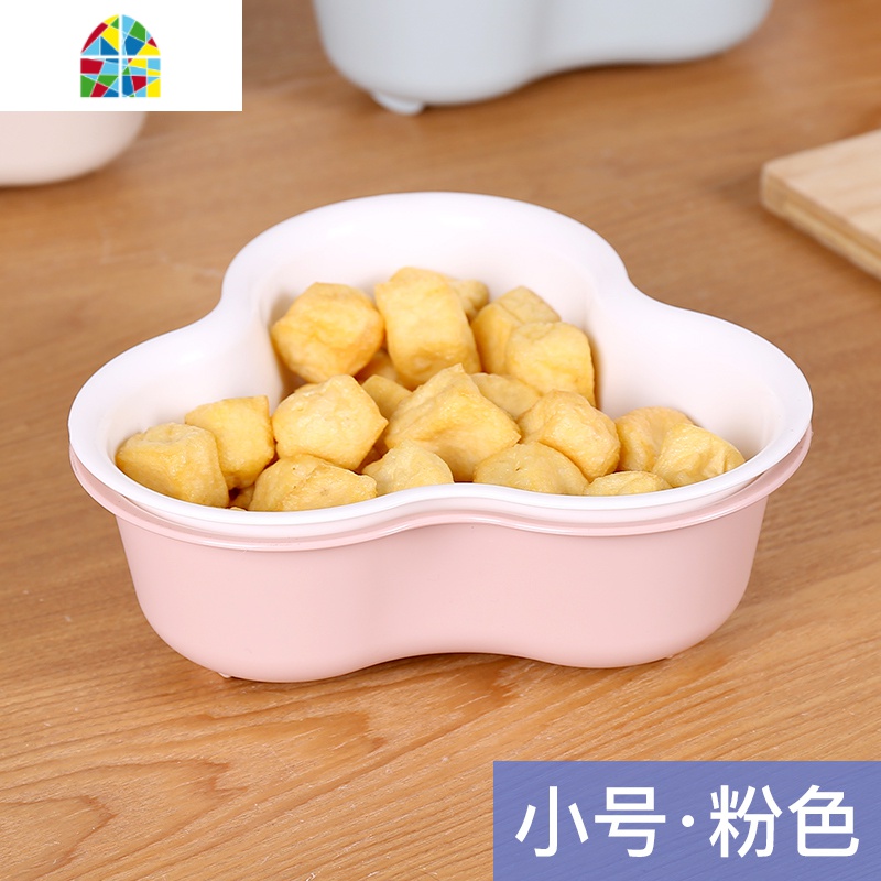 火锅拼盘沥水篮厨房洗菜盆塑料大号家用三角配菜蔬菜水果分格篮子 FENGHOU 北欧蓝【小号】