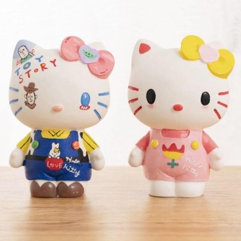 美乐蒂 涂色hellokitty石膏娃娃涂鸦摔不坏彩绘上色搪胶diy手工玩具