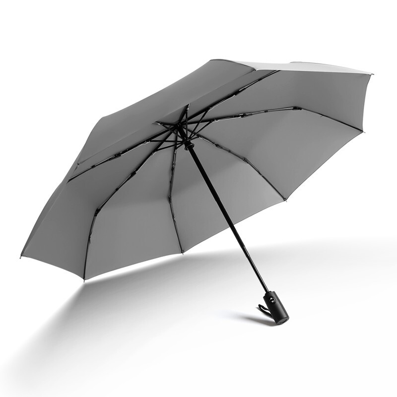 C'mon 全自动雨伞三折大号防风加固男士商务折叠自动伞 迷雾灰