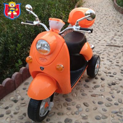 奇客电动车303儿童电动摩托车2-7岁男女学生电动玩具车可坐人电瓶车双驱大电瓶三轮车 桔色双驱大电瓶