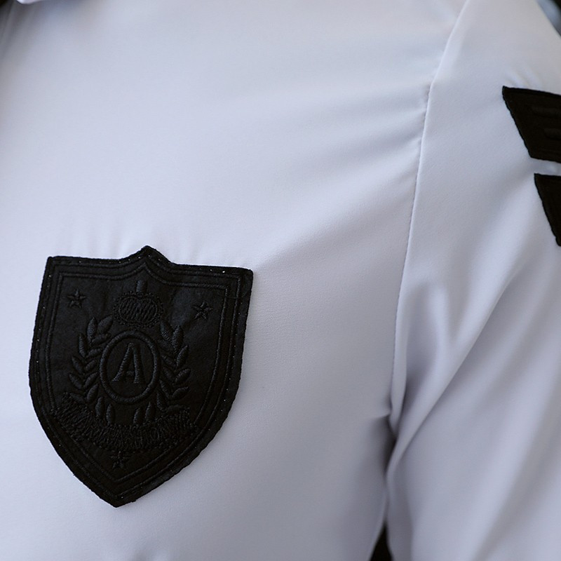 团体白衬衫男工作服短袖夏款七分袖衬衣潮韩版修身空少制服寸衫男