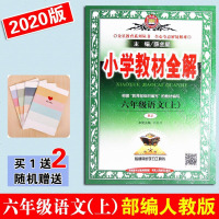 2020小学教材全解六年级语文上册人教部编版 6RJ同步讲解书薛金星