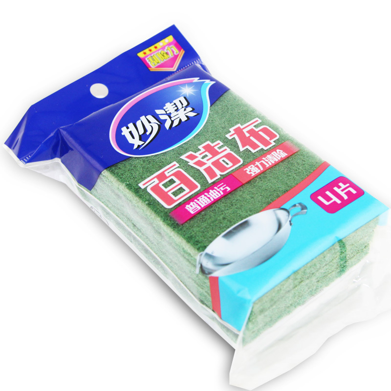 妙洁百洁布厨房洗碗布抹布去油污易清洗耐磨刷锅刷碗去油污 4片×3包[共12片]
