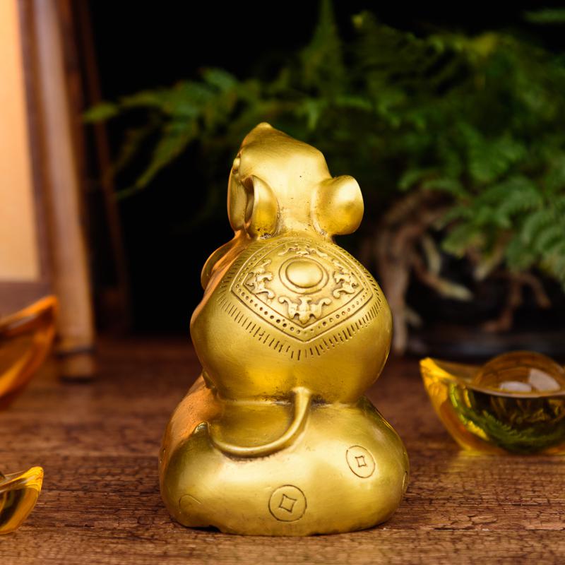 美帮汇老鼠摆件 铜金袋鼠生肖鼠生日装饰工艺品高清大图