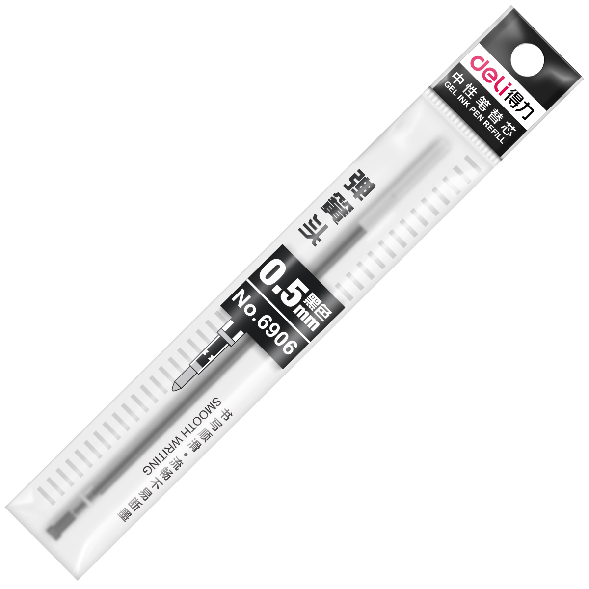 得力(deli) 6906 弹簧头替芯 0.5mm S01替芯 按动式中性笔芯XHJ 三色可选 20支一盒装