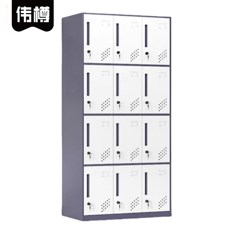 伟樽钢制更衣柜灰白套色12门900*400*1850mm台高清大图