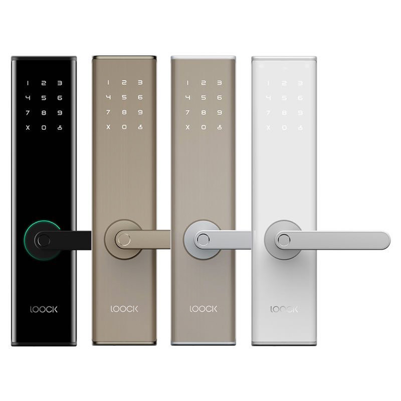 鹿客智能门锁Touch智能指纹锁4cm-12cm指纹密码手机蓝牙家用防盗门锁ios;Android银色云丁LOOCK