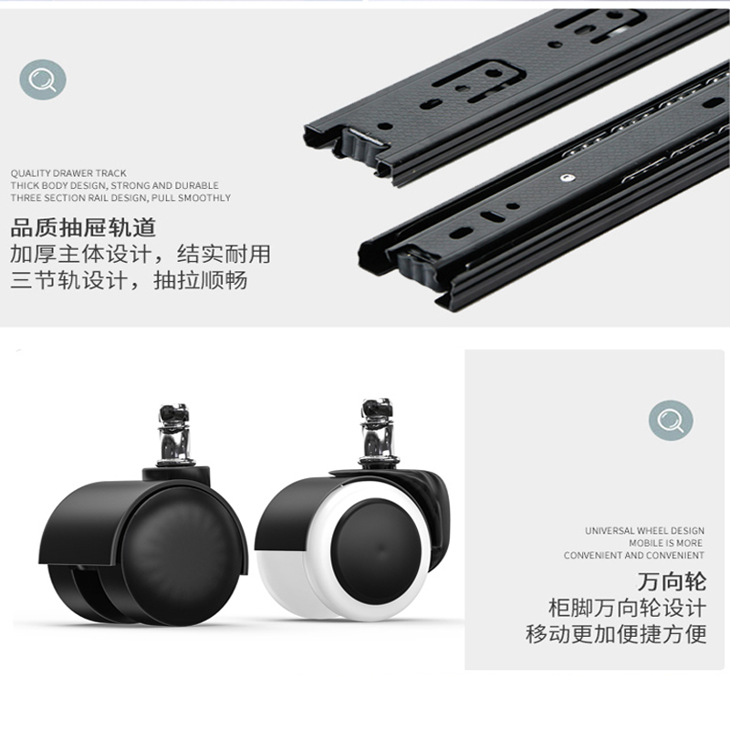 馨飞虎活动柜可定制三抽柜主机柜XFH-HD22/个高清大图