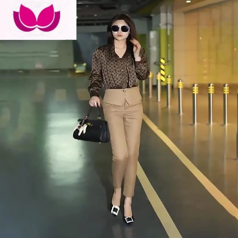 七斓网红套装女高级感新款气质名媛西装衬衫显瘦小脚裤套图片