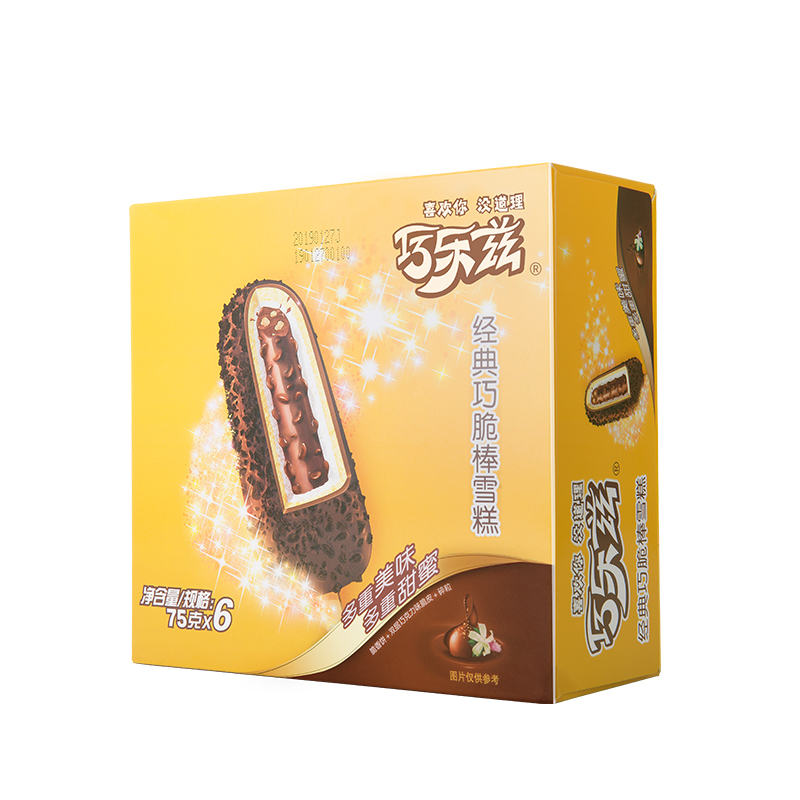 伊利巧乐兹经典巧脆棒雪糕75g6支盒