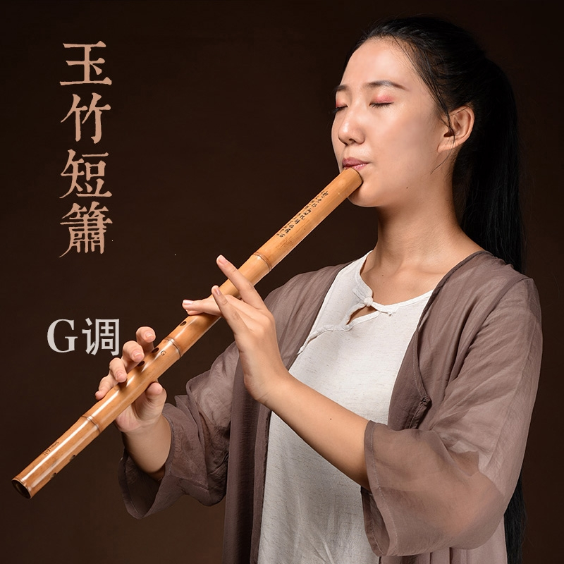 萧乐器初学黄玉竹短箫初学音准易吹专业演奏洞箫整根竹箫视频