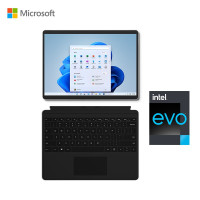 微软(Microsoft)Surface Pro8 8G 128G 11代酷睿i5 -1135G7 二合一平板电脑 亮铂金 13英寸超窄边框触屏 轻薄本笔记本电脑配典雅黑键盘