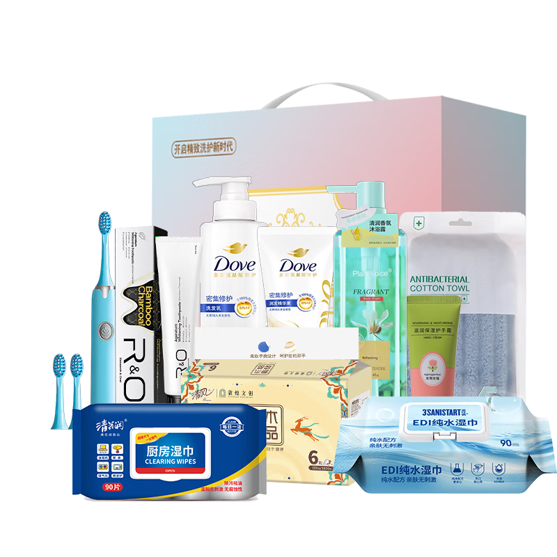 多芬&清风&生活元素焕彩礼盒9件套-HC250818004