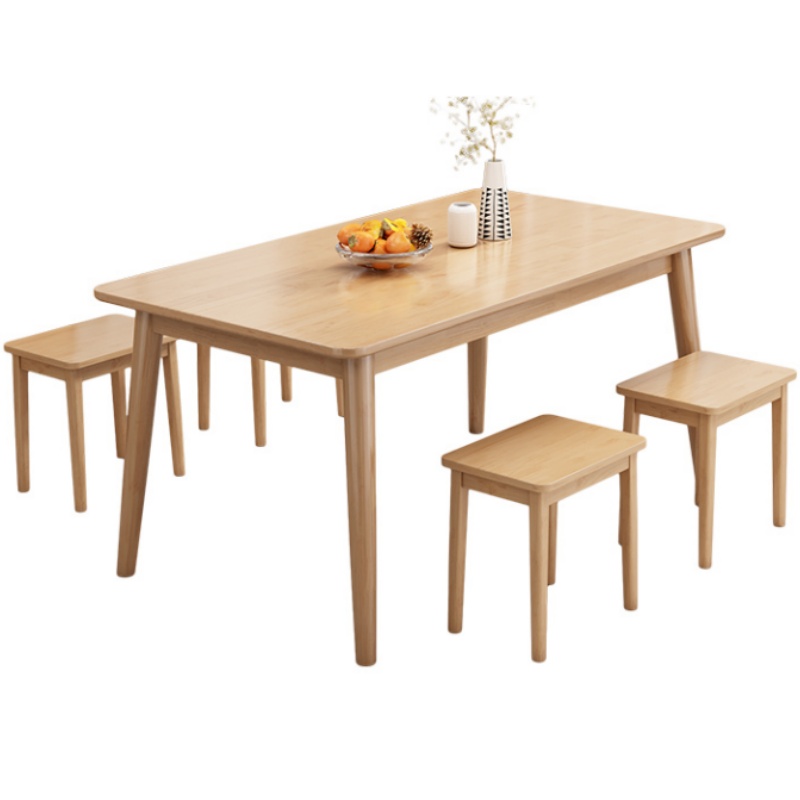 攸形食堂餐桌120*70*75cm+4凳套高清大图