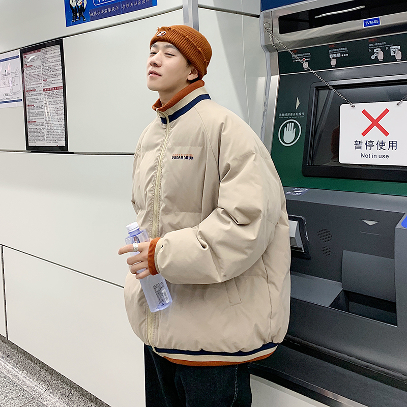 茜靓CHYLLIRN2020冬季新款面包服立领港风宽松棉衣外套学生男潮