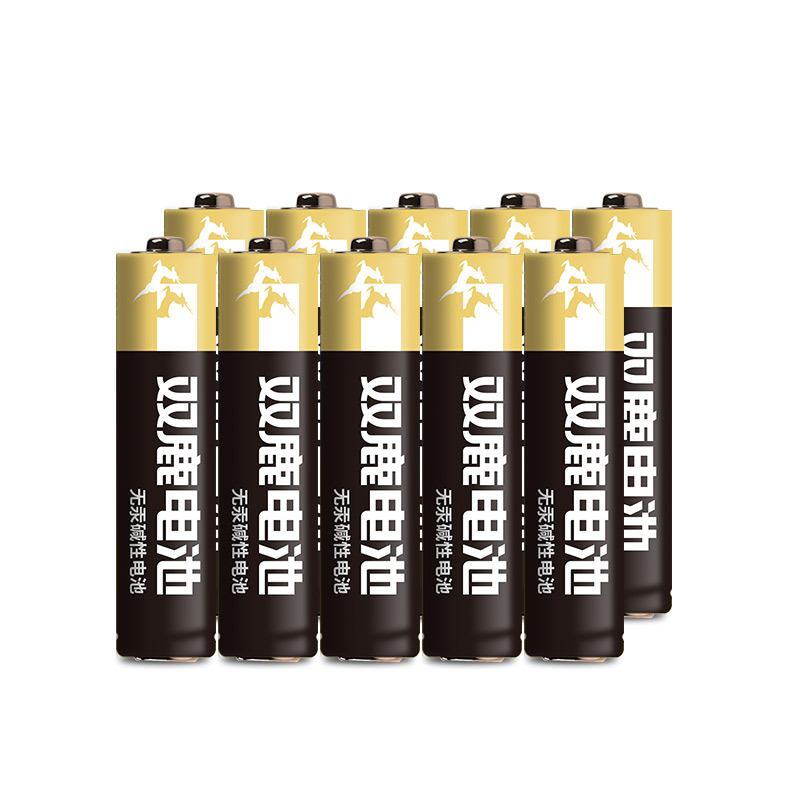 双鹿电池精品碱性电池7号10粒 适用于儿童玩具/遥控器/鼠标/话筒/闹钟/ 五号/LR6/AA/电池