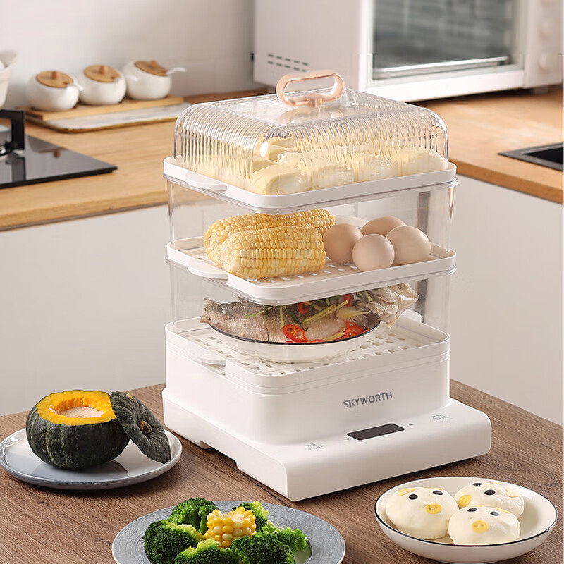 创维电蒸锅 蒸锅家用 可视电蒸箱 F190 纯白高清大图