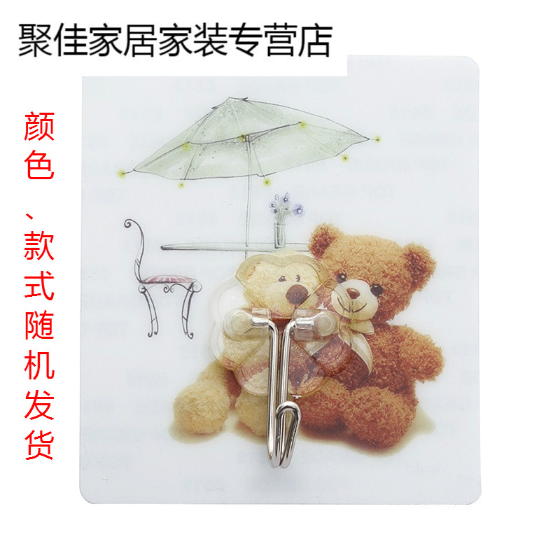 免打孔无痕墙上挂钩强力粘胶家用壁挂后挂衣架粘钩厨房墙壁承重_1_0高清大图