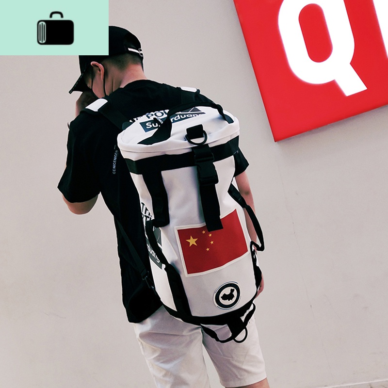 背包男潮时尚潮流双肩包ins潮牌学生书包大容量水桶健身旅行包女NEWLAKE高清大图