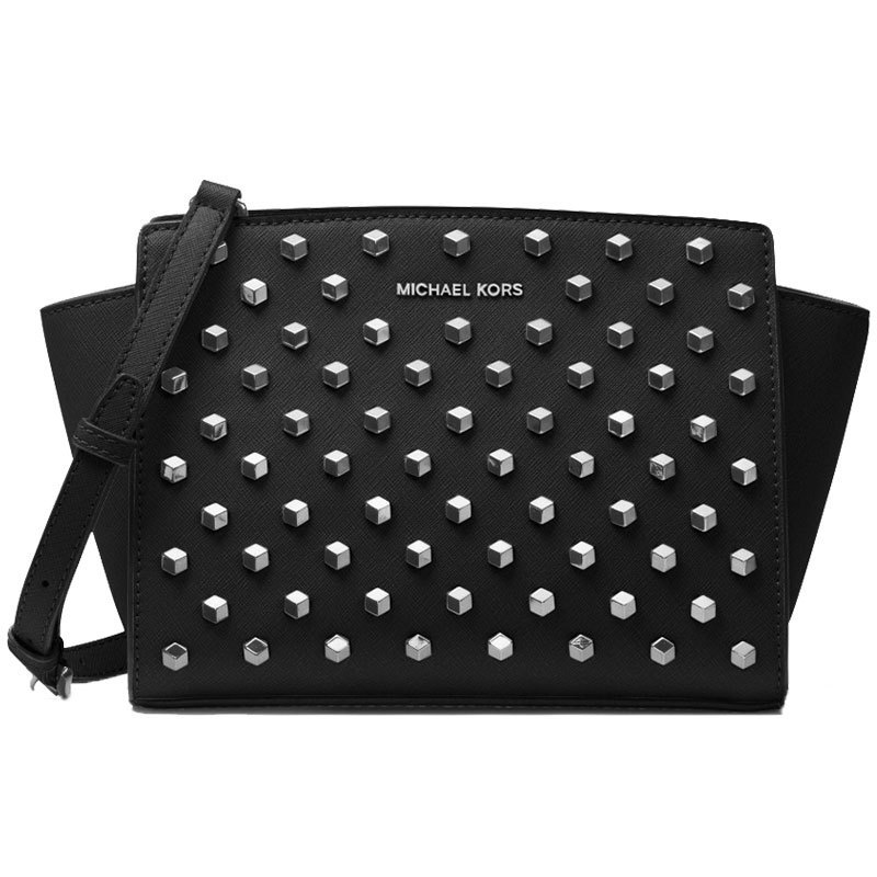 [直营]迈克·科尔斯(MICHAEL KORS) 中号 耳朵包 Selma 拉链款皮革单肩斜跨包 MK 女包