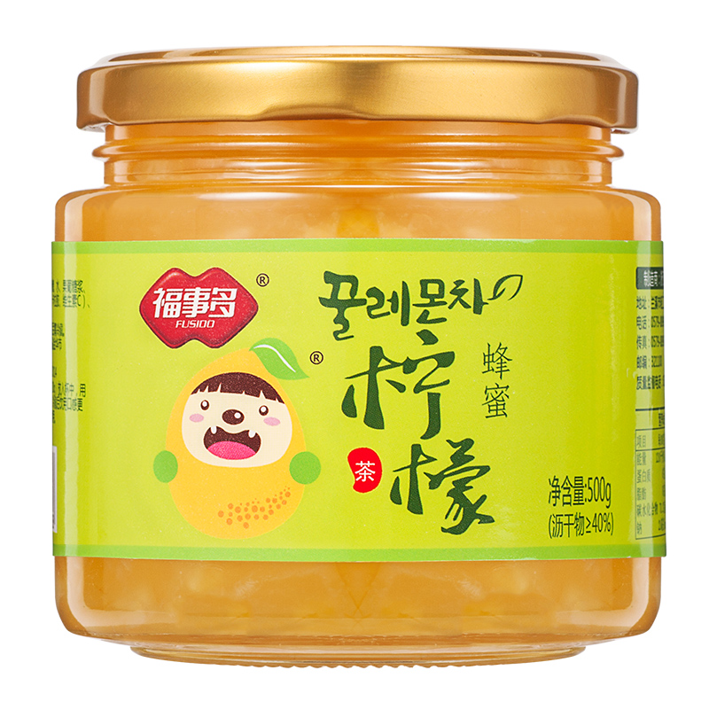 福事多蜂蜜柠檬茶500g/瓶 水果茶冲饮泡水喝的饮品花果茶 下午茶