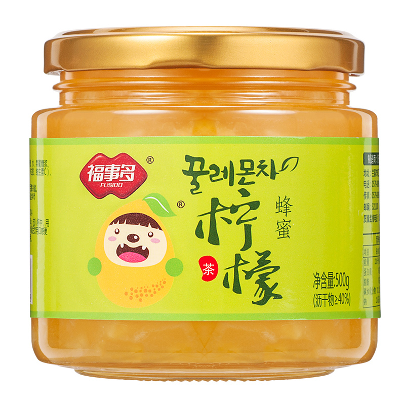 福事多蜂蜜柠檬茶500g/瓶 水果茶冲饮泡水喝的饮品花果茶 下午茶