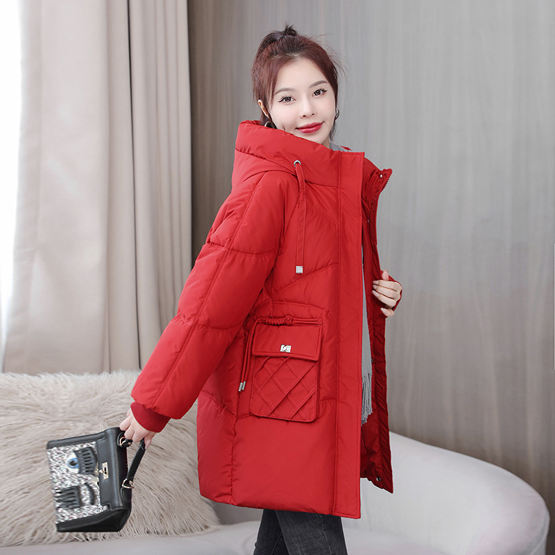 面包服羽绒棉服棉衣女冬季外套中长款厚棉袄2023年新款潮连帽女装_0087高清大图