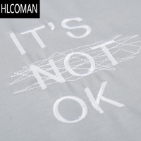 HLCOMAN七分袖t恤男士短袖夏季韩版潮流中袖宽松五分半袖潮牌体恤上衣服