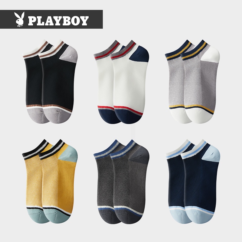 花花公子袜子男士船袜纯棉抗菌低帮薄款透气夏季透气男生吸透菌季高清大图