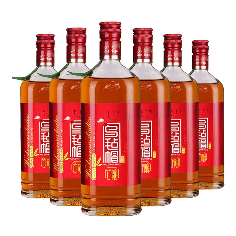 乌毡帽U6竹雕特型半干黄酒480ml*6瓶 整箱装